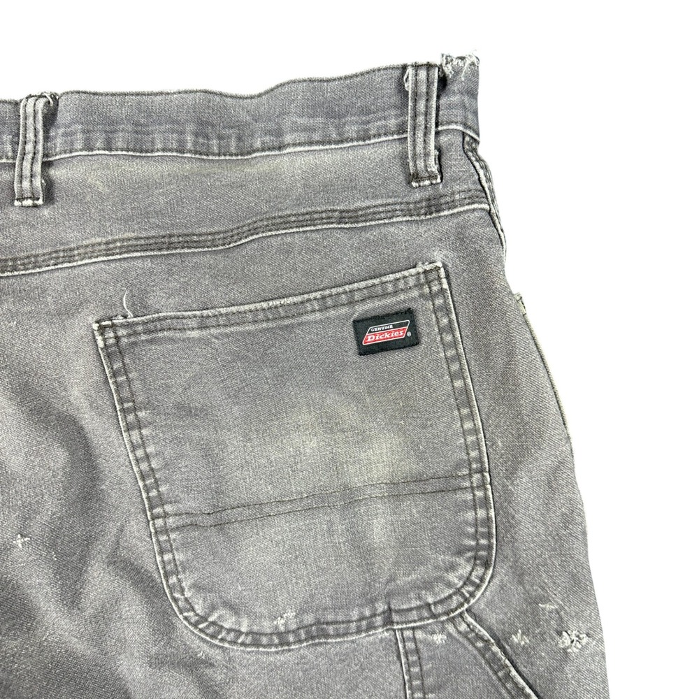 Dickies Carpenter Pants Mens 38x32 Gray Distressed Faded Workwear Skater Western